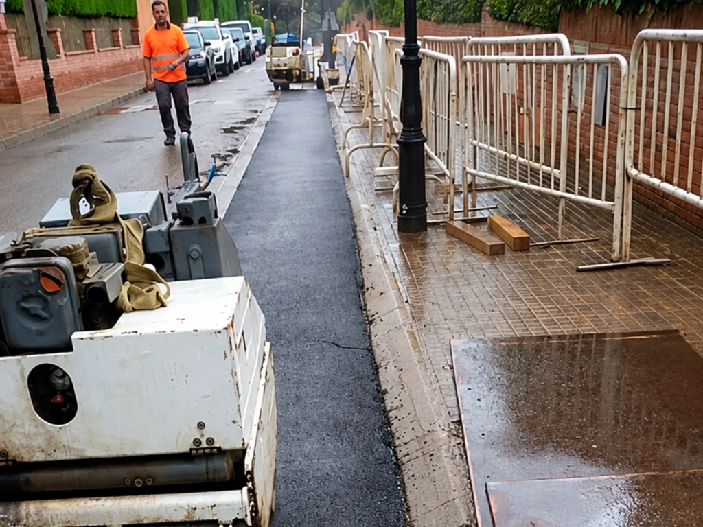 Reposición del pavimento tras trabajos de canalización de gas para Somgas